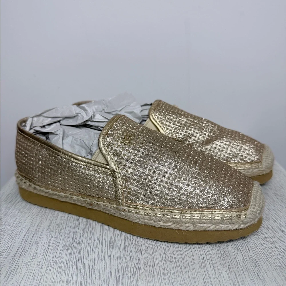 Michael Kors women’s Kendrick Gold Slip On Espadrille Flats Size 6.5